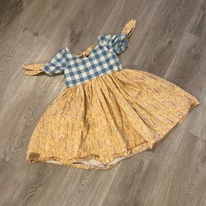 Newfangled Boutique size 6 girls Gingerbread Man Dress GUC - some wash wear